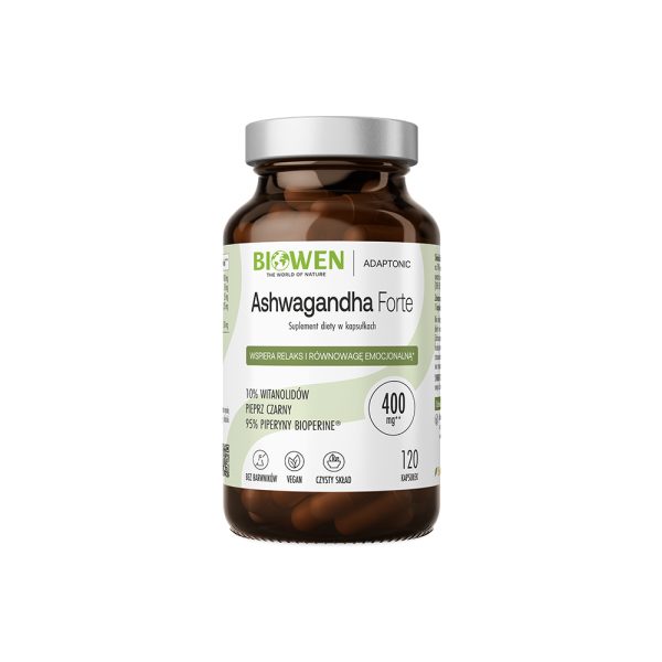 Ashwagandha Biowen | Umysł, sen, energia | 400 mg | 10% witanolidów | 120 kapsułek