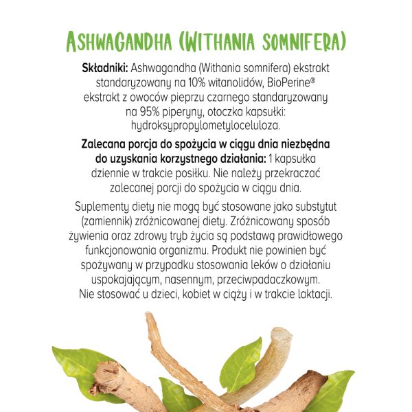 Ashwagandha Biowen | Umysł, sen, energia | 400 mg | 10% witanolidów | 120 kapsułek - obrazek 4