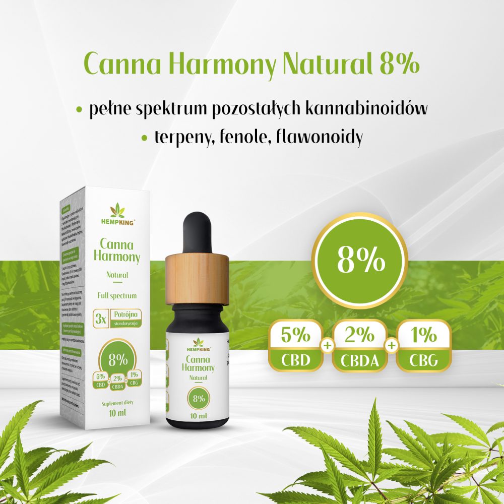 Canna Harmony Natural 8% stężenie fitoskładników - 5% cbd, 2% cbda, 1% cbg