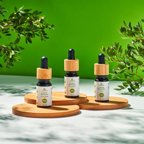 olej cbd 14% seria canna harmony stylizowane zdjęcie produktowe