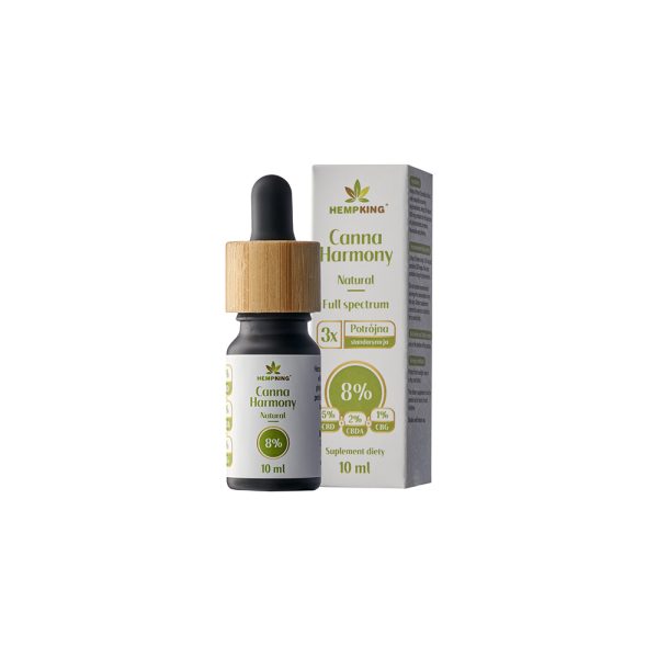 Olej konopny CBD 8% Canna Harmony 5% CBD + 2% CBDA + 1% CBG Natural 800 mg - 10 ml - obrazek 10