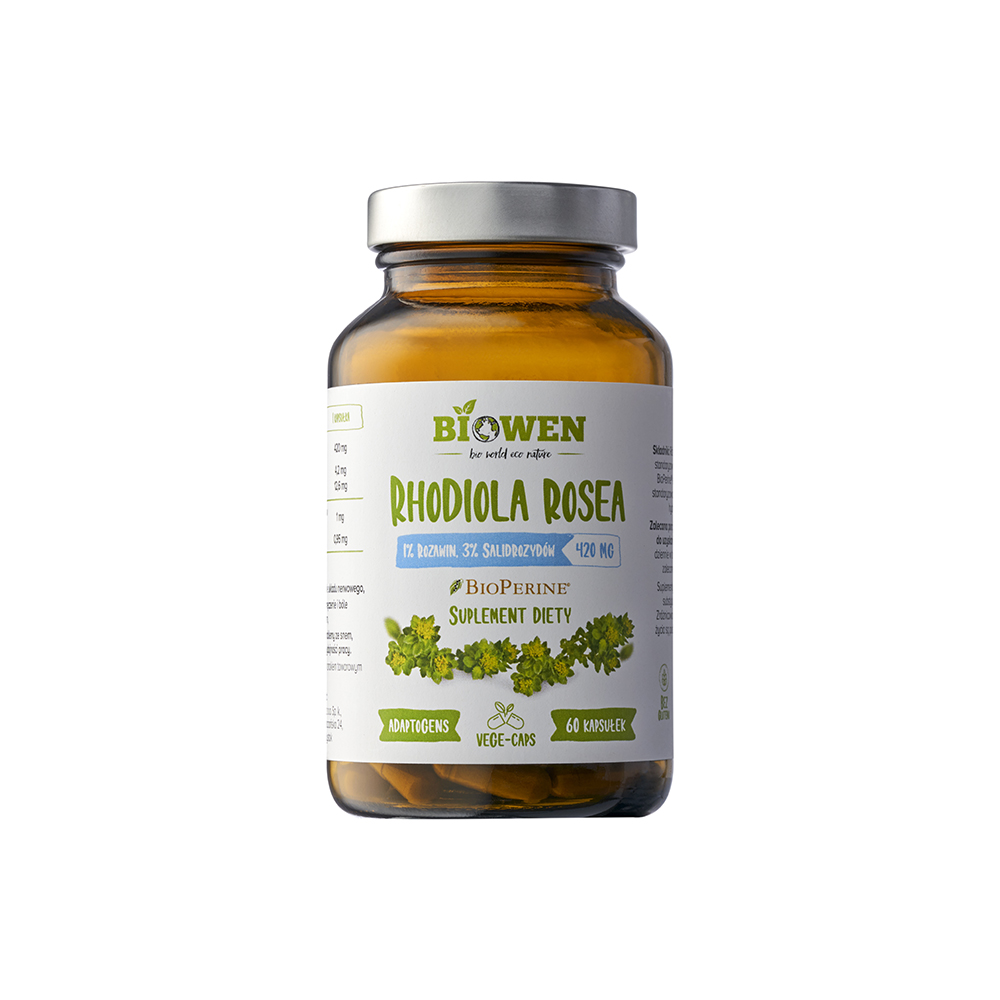 Rhodiola Rosea (Różeniec Górski) 420 mg - 3% salidrozydów i 1% rozawin - kapsułki Biowen