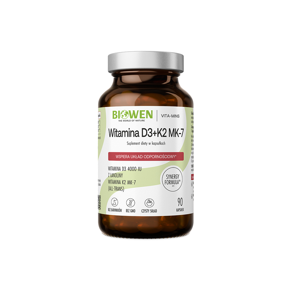 Witamina D3+K2 Biowen w kapsułkach - 90 kapsułek