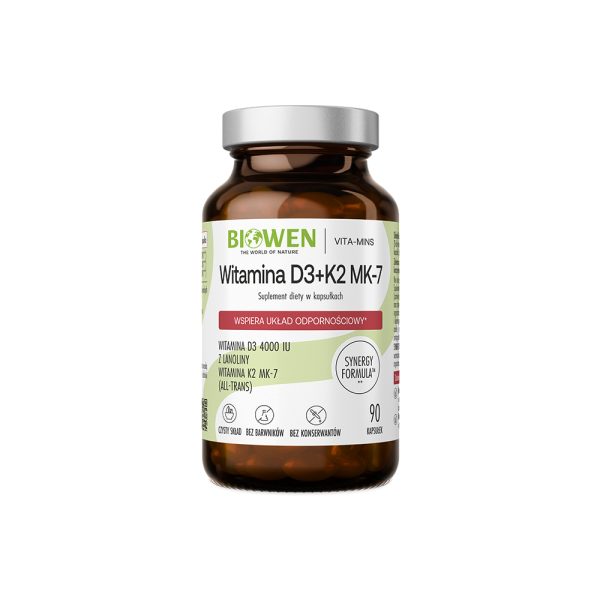 Witamina D3+K2 Biowen w kapsułkach - 90 kapsułek
