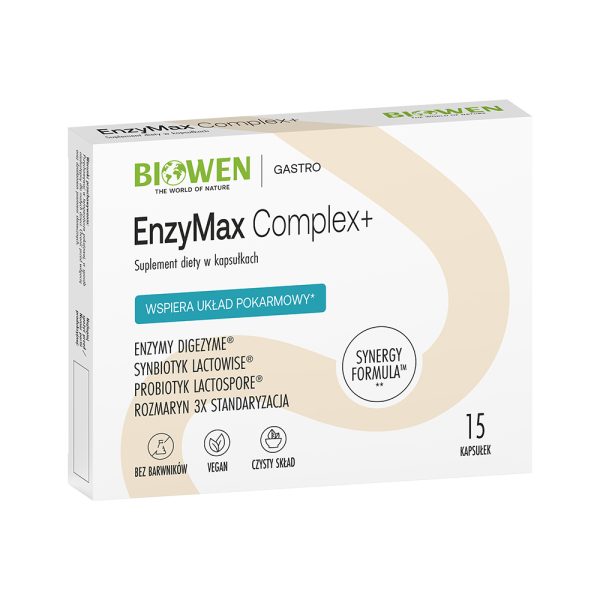 EnzyMax Complex+ Biowen - enzymy trawienne - 15 kapsułek