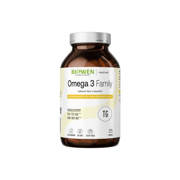 Omega 3 Family TG Biowen | 720 mg EPA, 480 mg DHA | 225 kapsułek