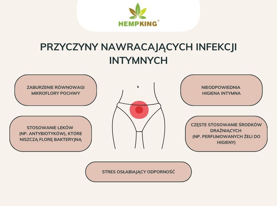 Przyczyny nawracających infekcji intymnych - infografika