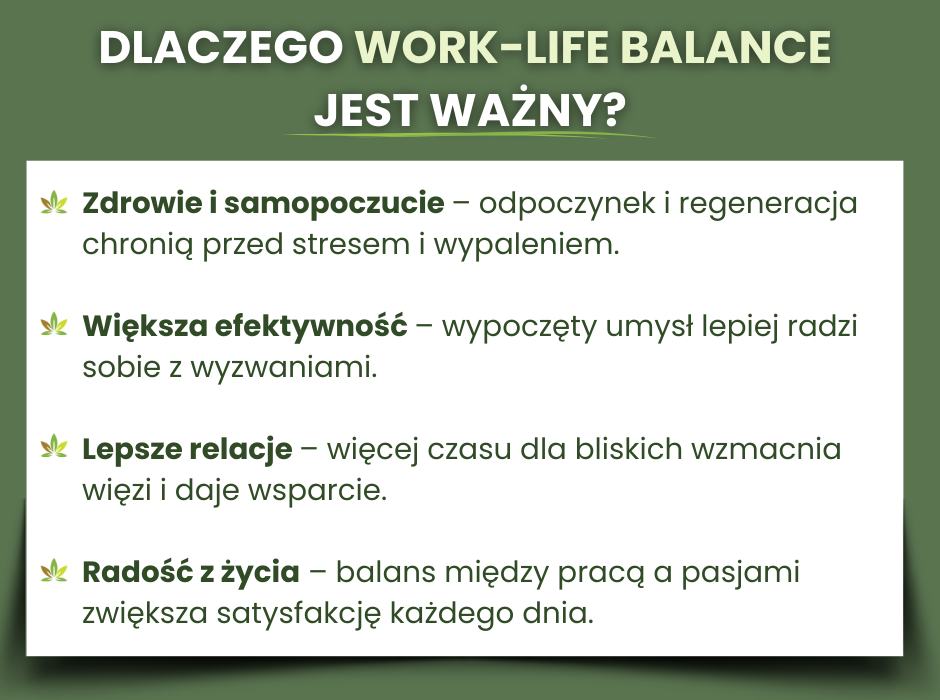 Dlaczego work-life balance jest ważny? - infografika