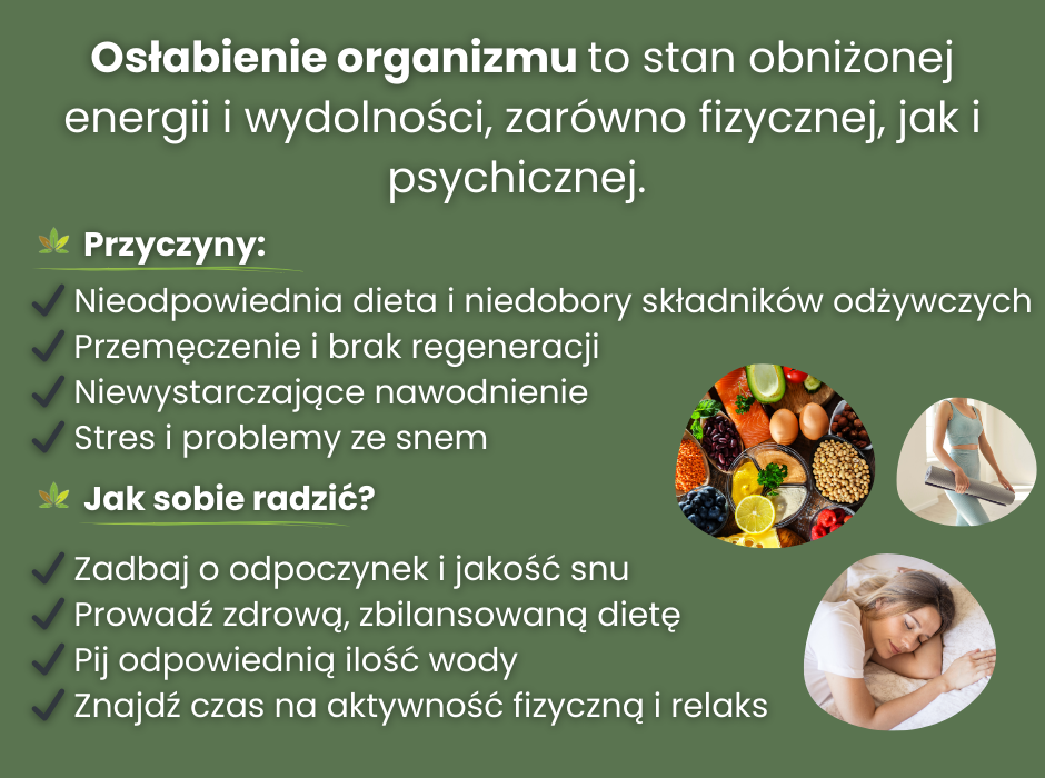 Osłabienie organizmu - infografika