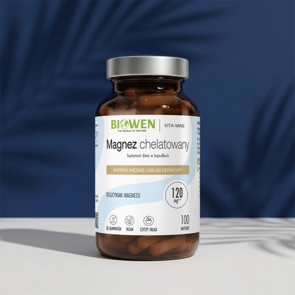 Magnez chelatowany | diglicynian magnezu | 840 mg Biowen - 100 kaps - obrazek 2