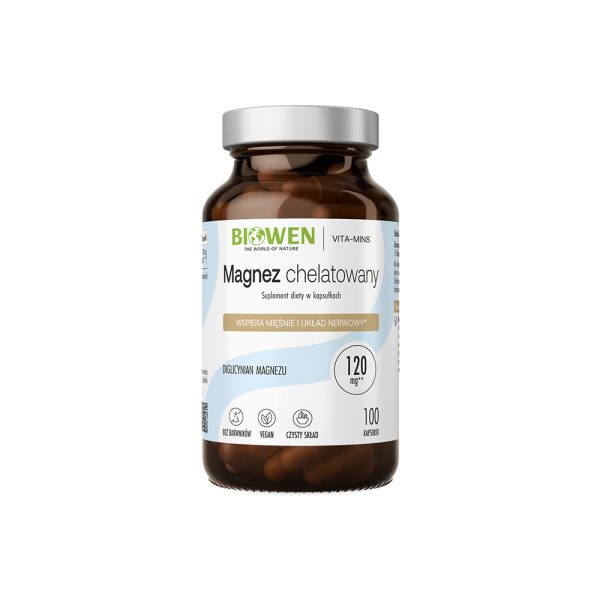Magnez chelatowany | diglicynian magnezu | 840 mg Biowen - 100 kaps