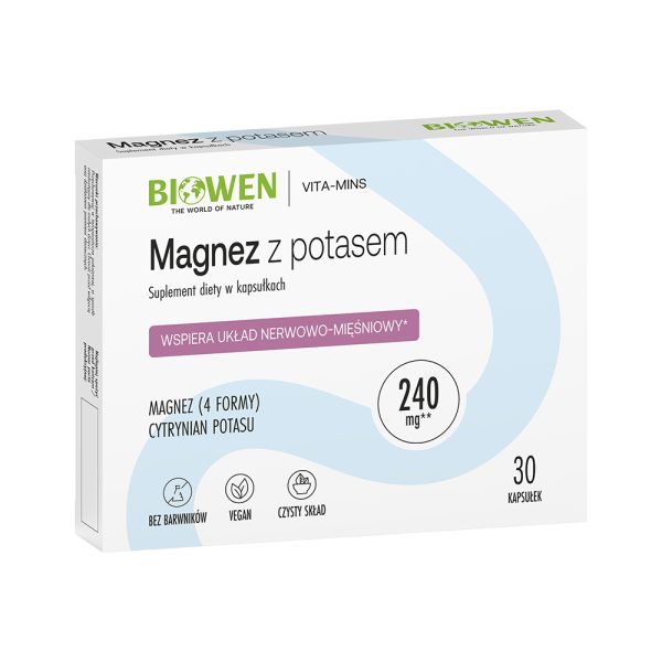 Magnez z Potasem w blistrach Biowen 30 kapsułek