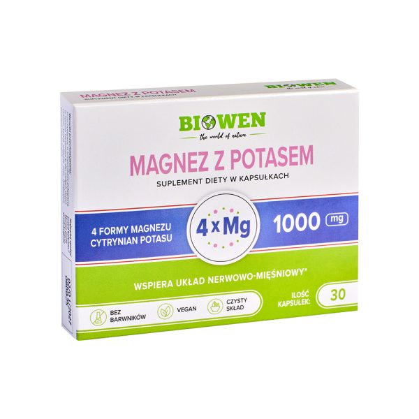 Magnez z Potasem w blistrach Biowen 30 kapsułek