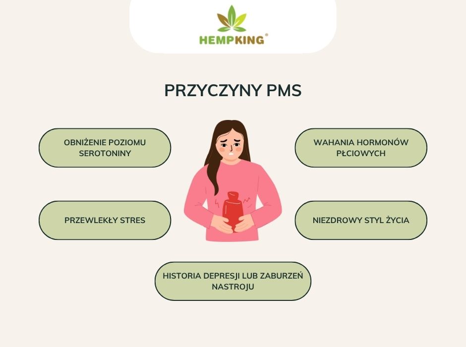 Przyczyny PMS - infografika