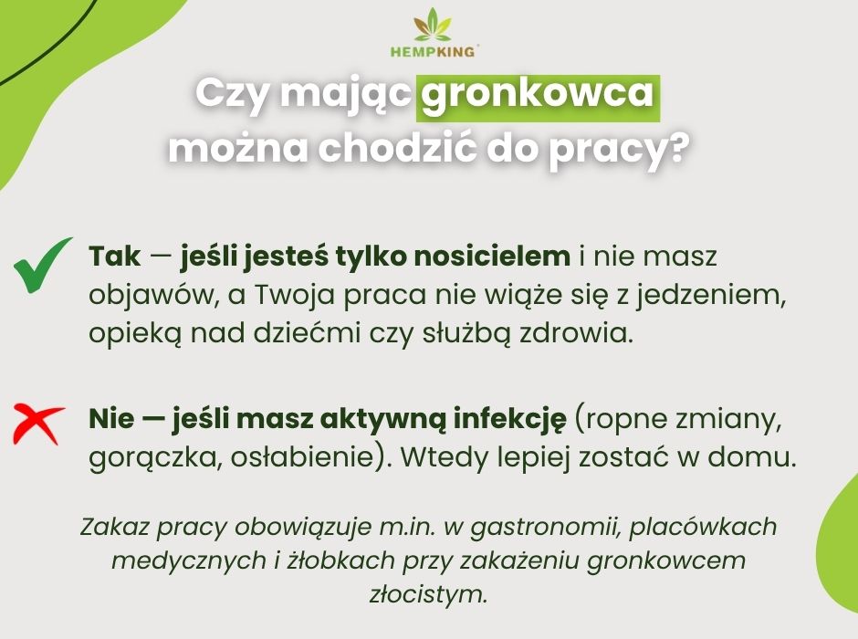 Czy  z gronkowcem można pracować? - infografika