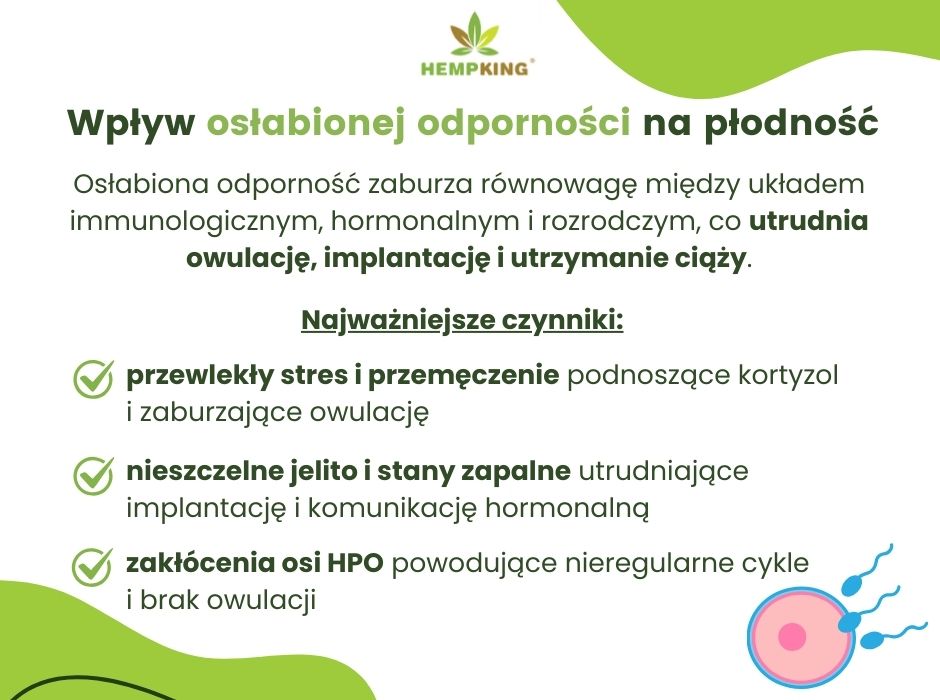 Wpływ osłabionej odporności na płodność - infografika