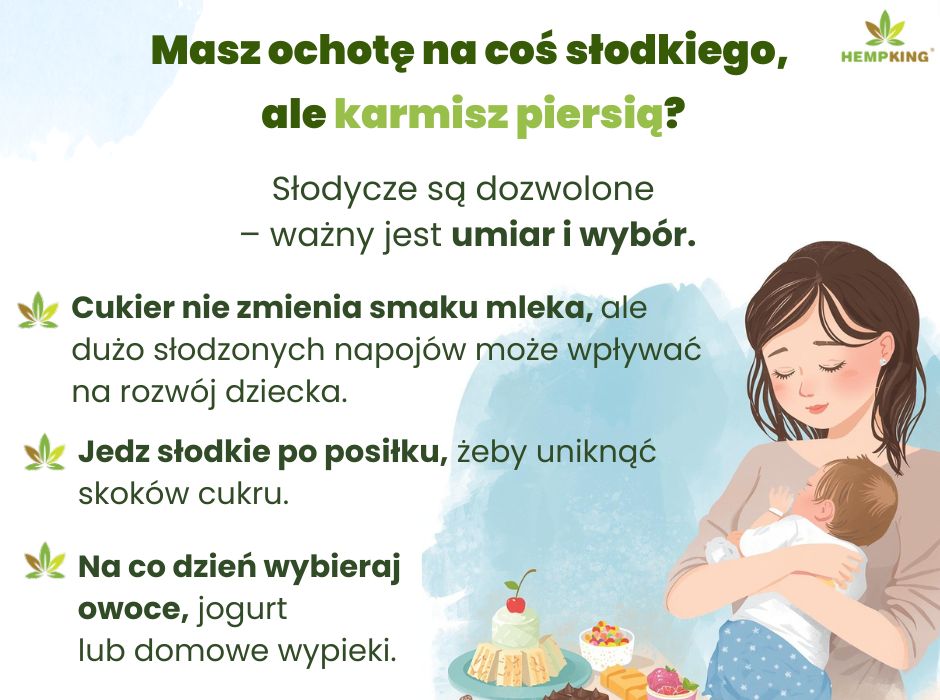 Słodycze a karmienie piersią - infografika