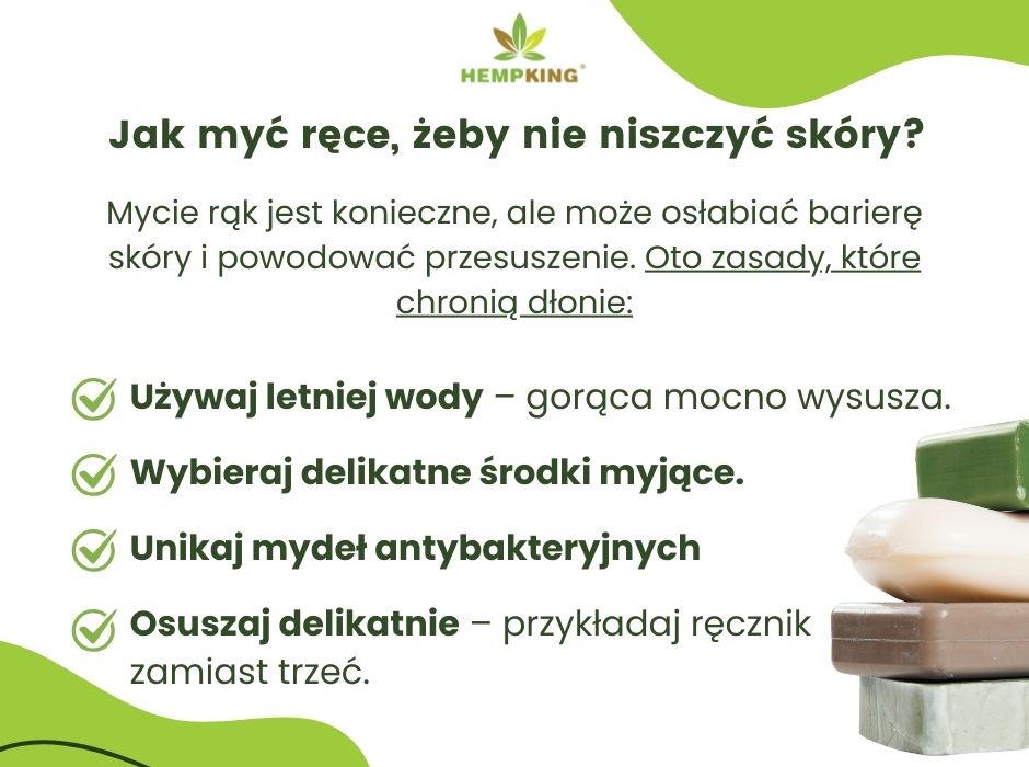 Jak myc ręce żeby nie niszczyć skóry? - infografika