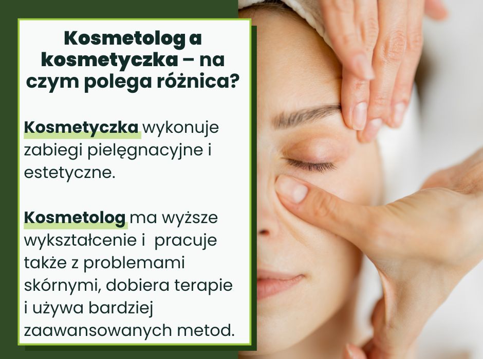 Kosmetolog a kosmetyczka – na czym polega różnica? - infografika