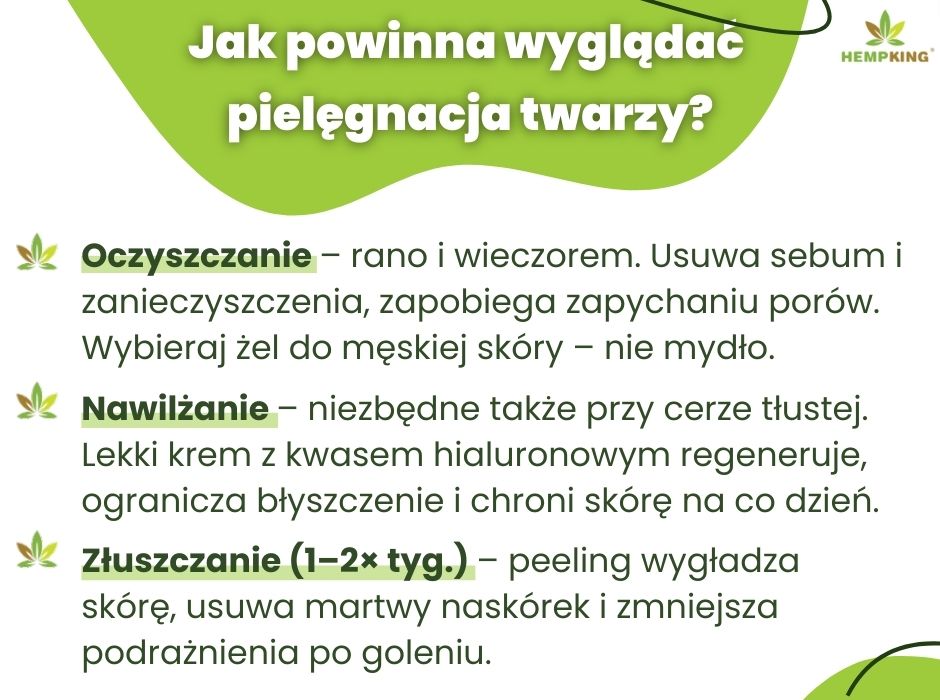 Jak powinna wyglądać męska pielęgnacja twarzy - infografika