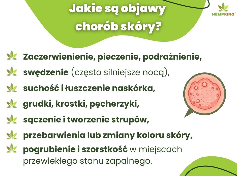 Objawy chorób skóry - infografika