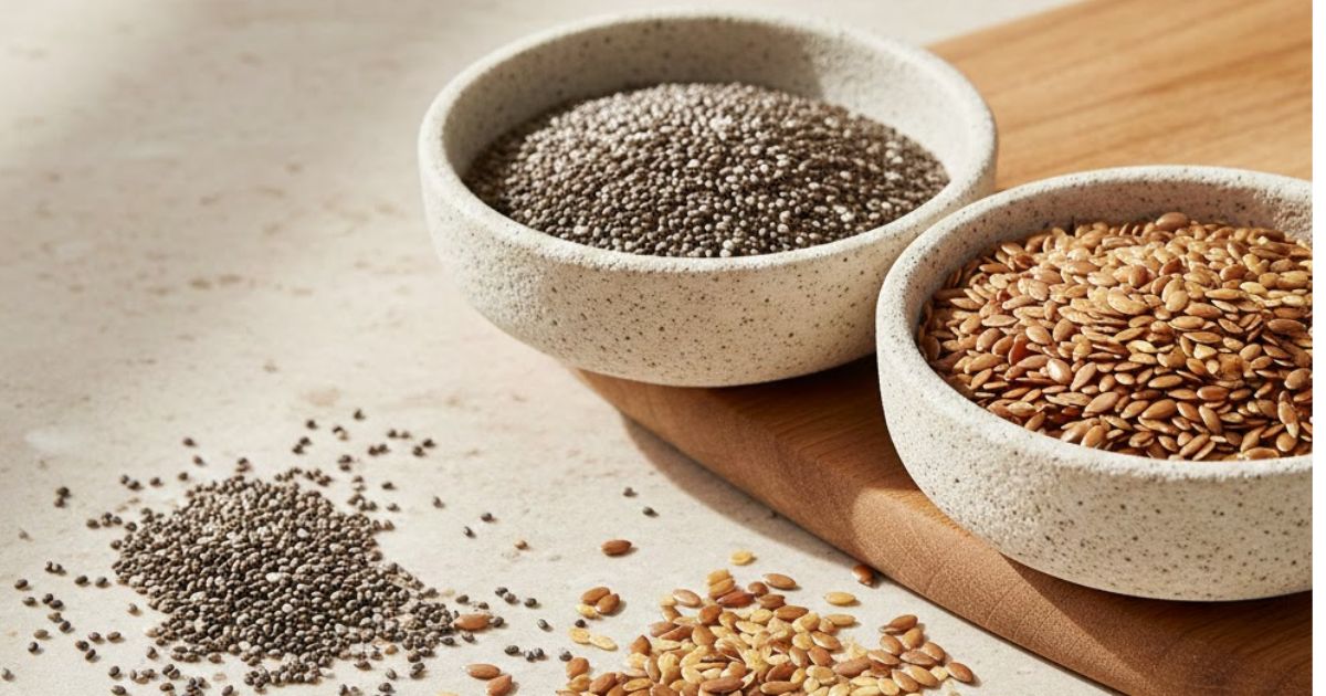 Nasiona chia i siemię lniane - zdjęcie poglądowe