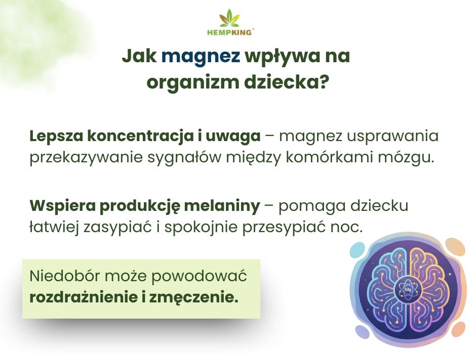 Jak magnez wpływa na
organizm dziecka? - infografika