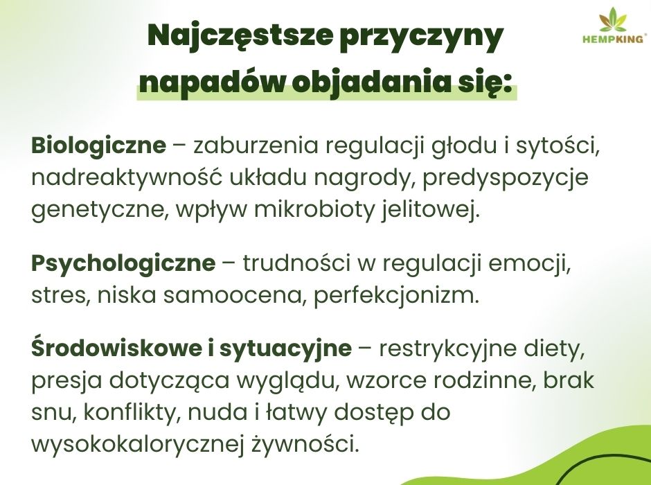 Najczęstsze przyczyny napadów objadania się - infografika