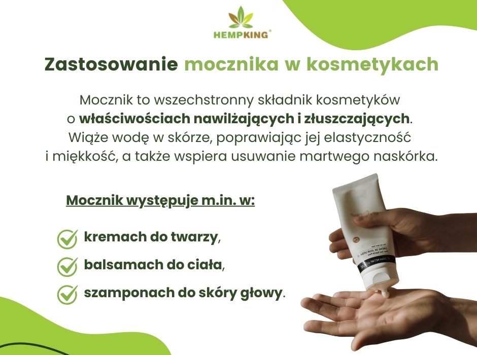 Zastosowanie mocznika w kosmetykach - infografika