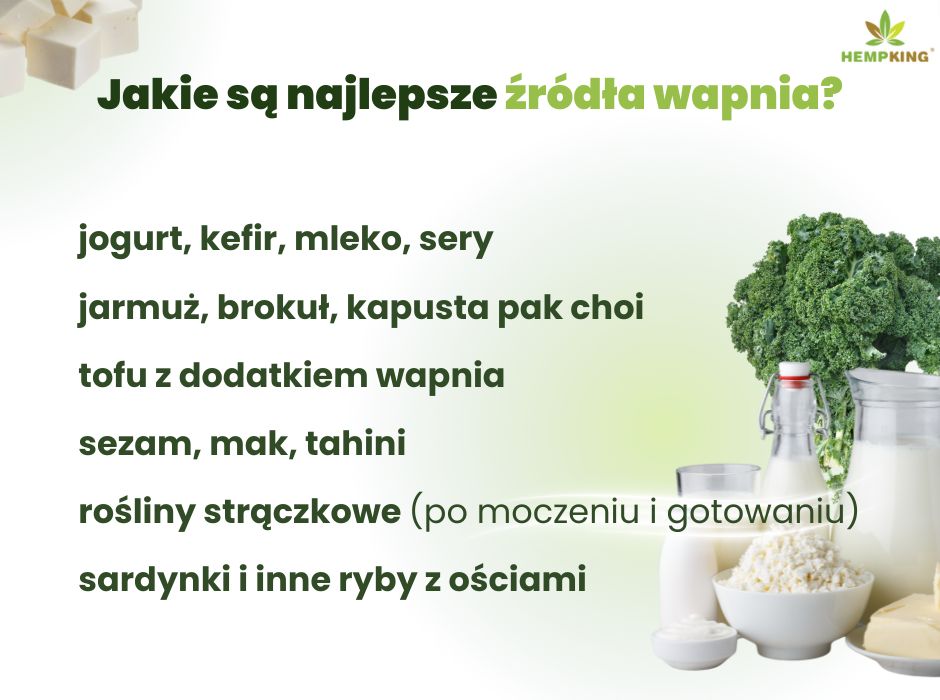 Najlepsze źródła wapnia - infografika