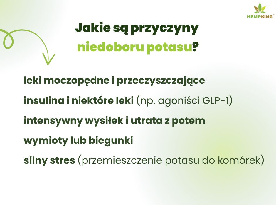 Niedobór potasu przyczyny - infografika
