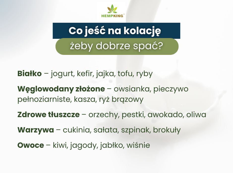Co jeść na kolację żeby dobrze spać? - infografika