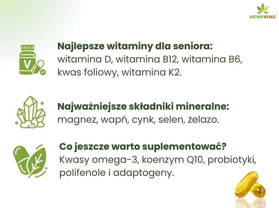 Jakie suplementy dla seniora - infografika