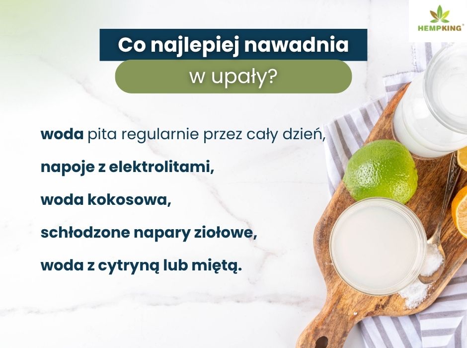 Co najlepiej nawadnia w upały? - infografika