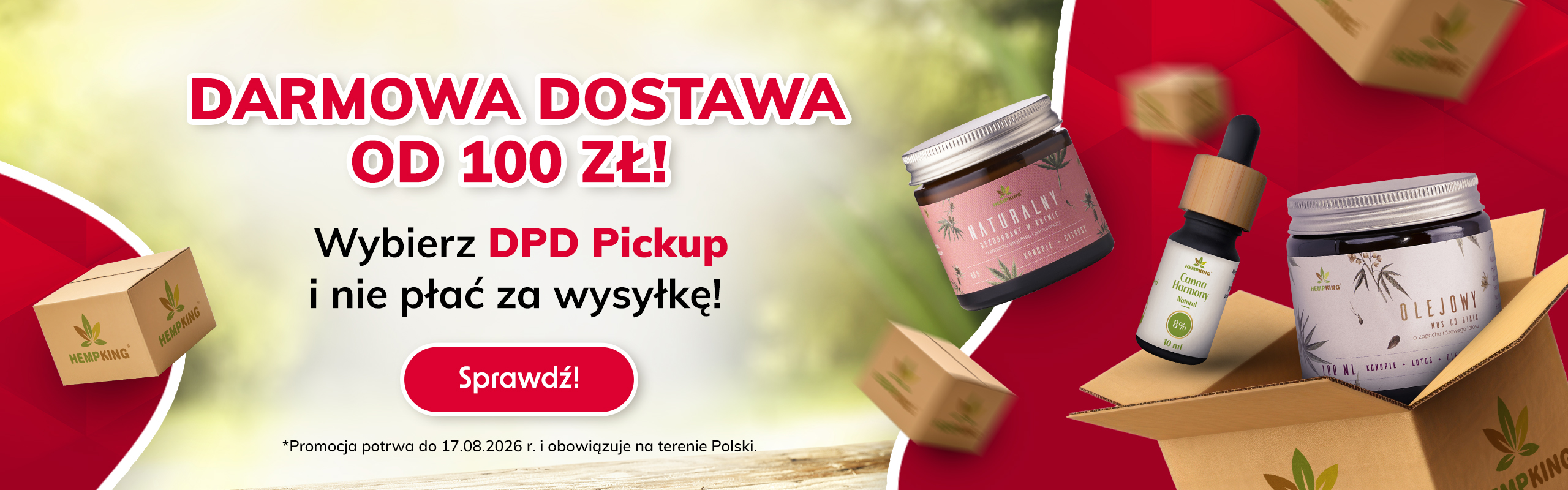 Dostawa DPD pick up 100 zł w sklepie hempking.eu