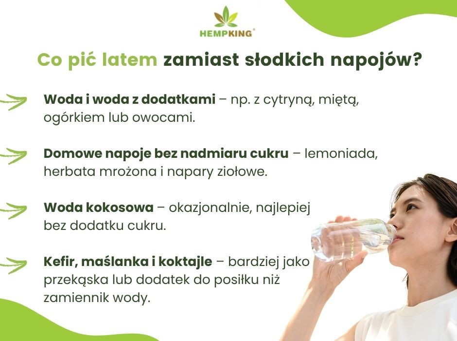 Co pić latem zamiast słodkich napojów - infografika