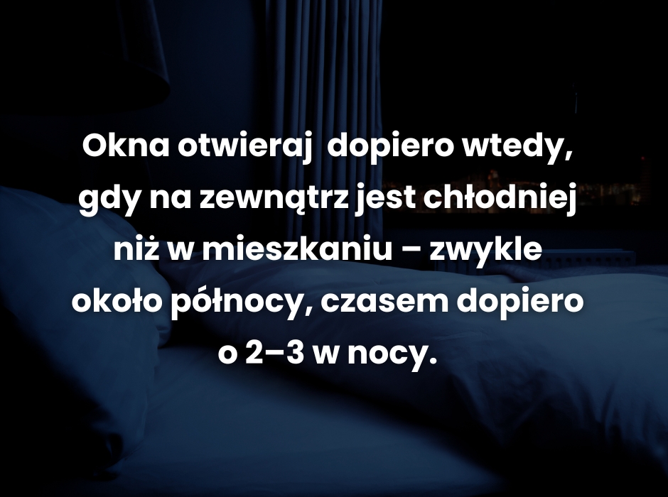 Kiedy otwierać okno w upał - infografika