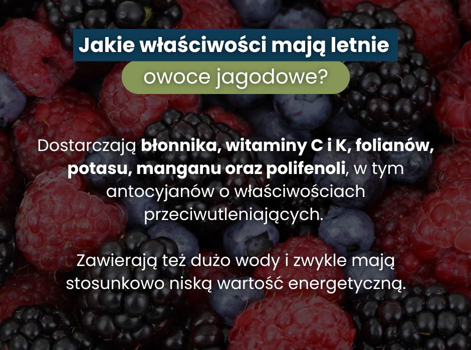 Owoce jagodowe właściwości - infografika