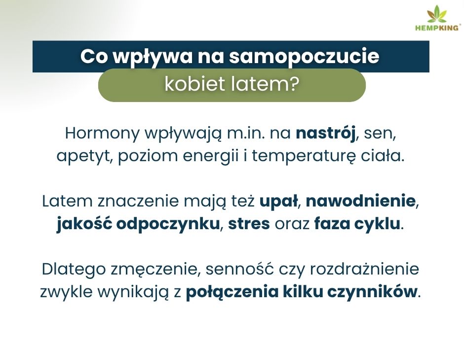 Co wpływa na samopoczucie kobiet latem - infografika