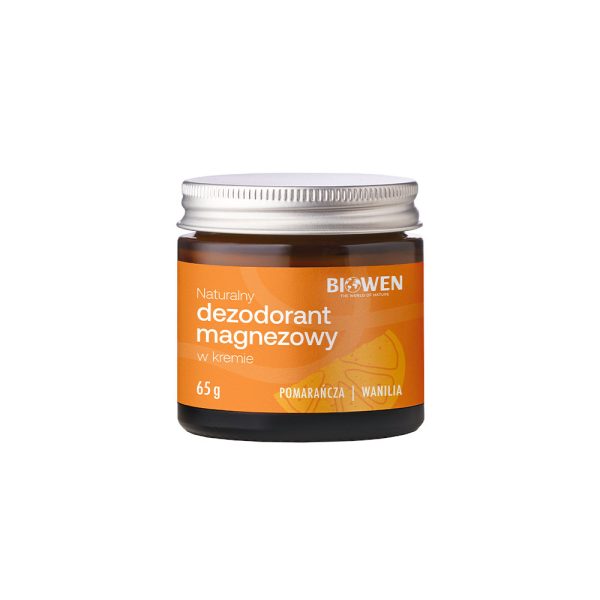 Naturalny dezodorant magnezowy w kremie - pomarańcza i wanilia - Biowen 65 g - obrazek 1