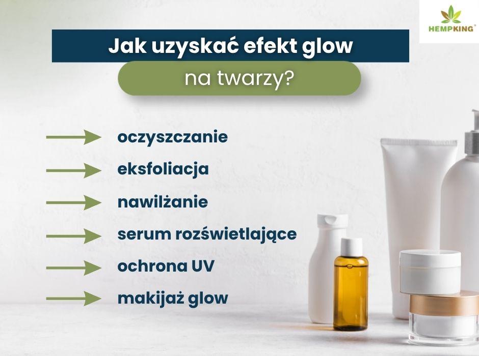 Jak uzyskać efekt glow na twarzy - infografika