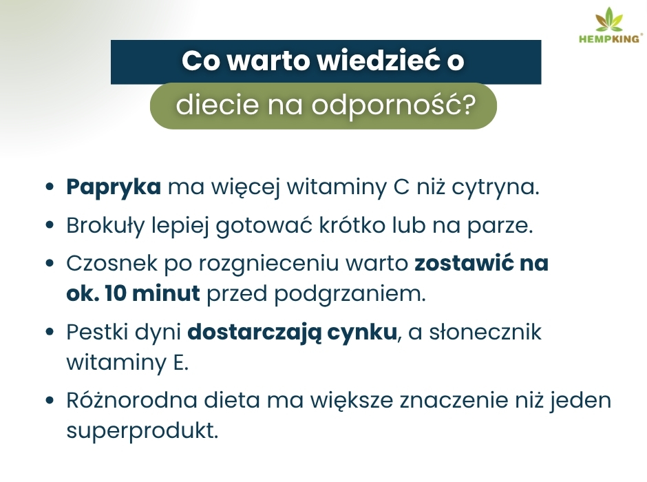 Dieta na odporność - infografika