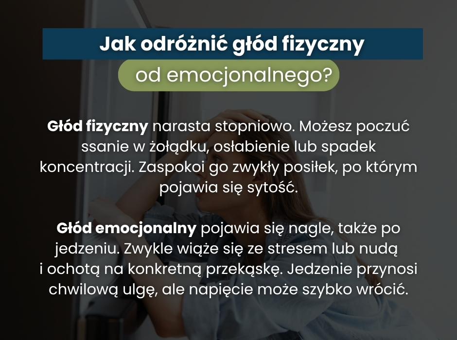 Jak odróżnić głód fizyczny od głodu emocjonalnego? - infografika