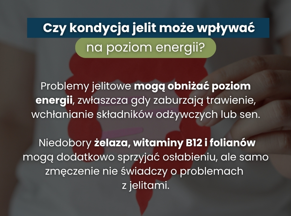 Czy kondycja jelit może wpływać na poziom energii? - infografika