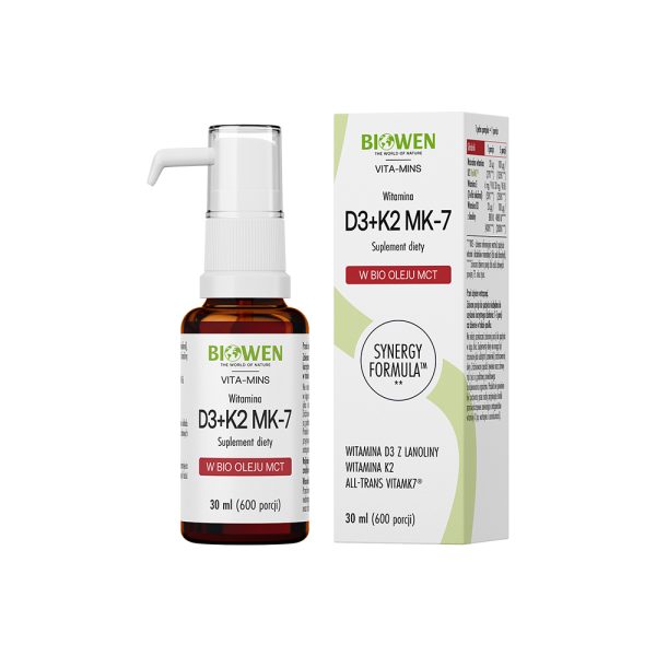 Witamina D3+K2 MK7 Biowen 30 ml krople - obrazek 1