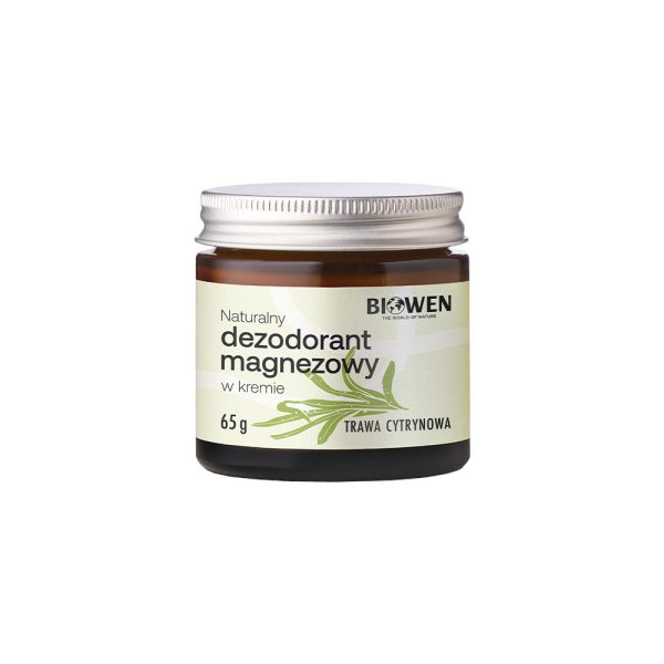Naturalny dezodorant magnezowy w kremie - trawa cytrynowa - Biowen 65 g - obrazek 1