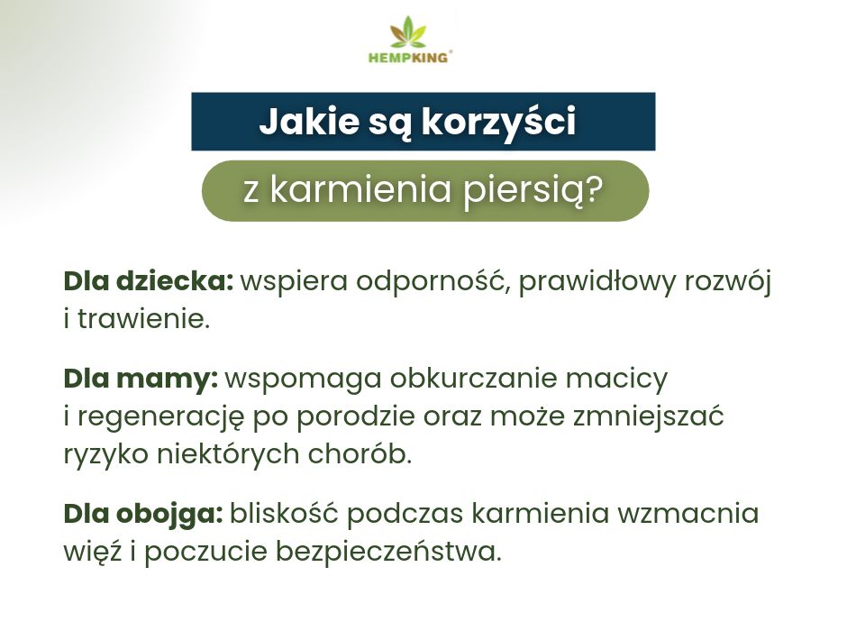 Jakie są korzyści z karmienia piersią - infografika