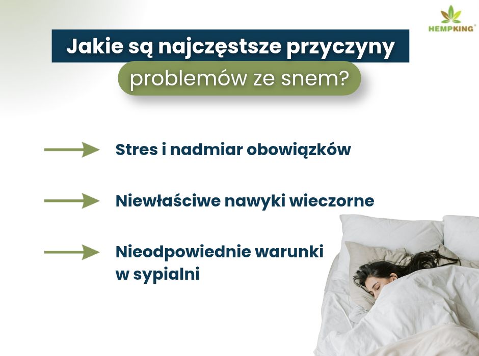 jakie są najczęstsze przyczyny problemów ze snem - infografika